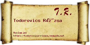 Todorovics Rózsa névjegykártya