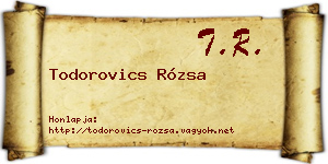 Todorovics Rózsa névjegykártya